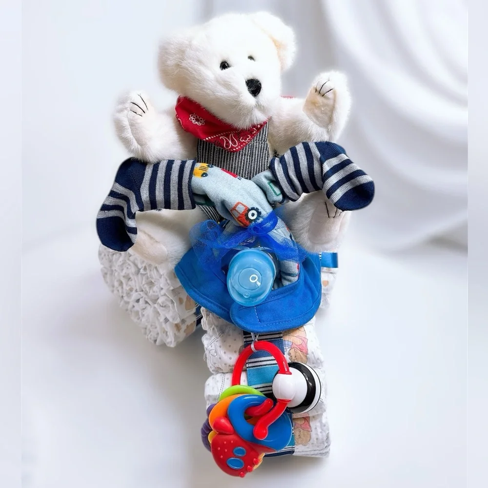 Motorcycle Diaper Cake, Baby Shower Gift